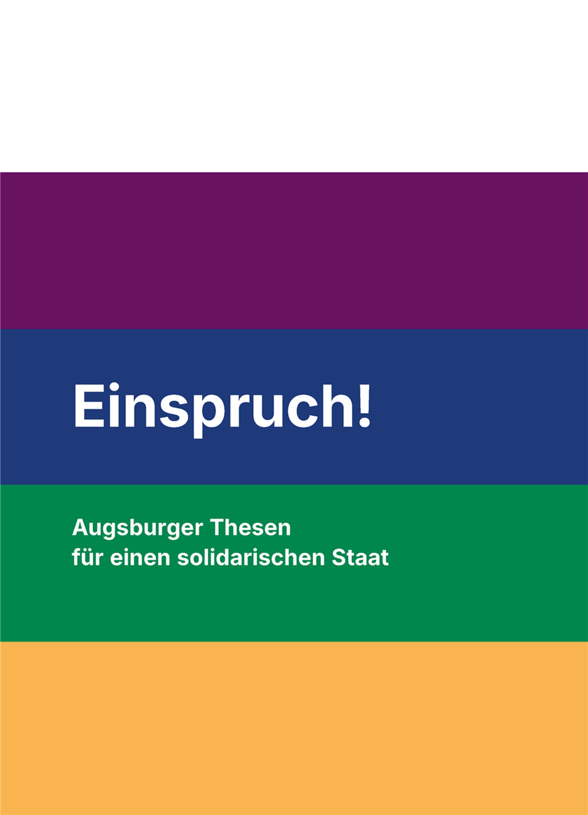 Seite mit bunten Balken und Text Einspruch