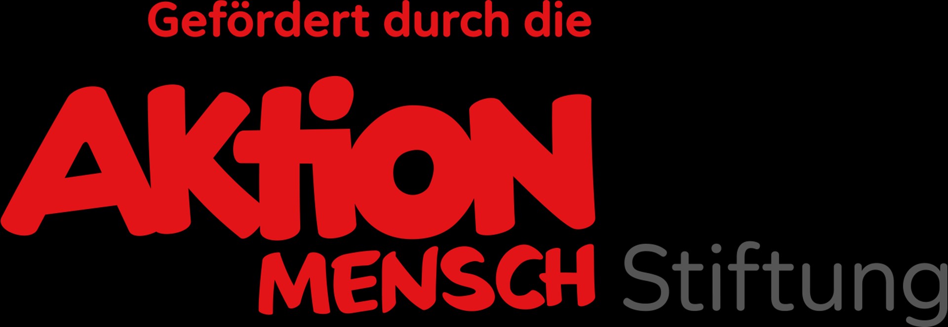 Das Bild zeigt das Förderlogo der Aktion Menschen. Man liest hier. Gefördert durch die Aktion Mensch Stiftung. 
